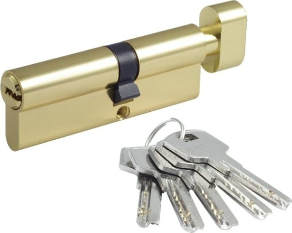 Личинка замка НОРА-М STD Z ЛПВ-90 (50-40в) асимметр. с вертушкой "Золото" [18425]