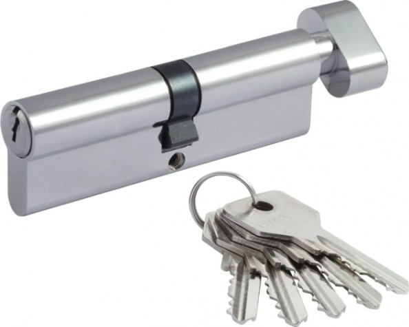 Личинка замка НОРА-М STD Z ЛВ-100 (50-50) с вертушкой "Хром" [19018]