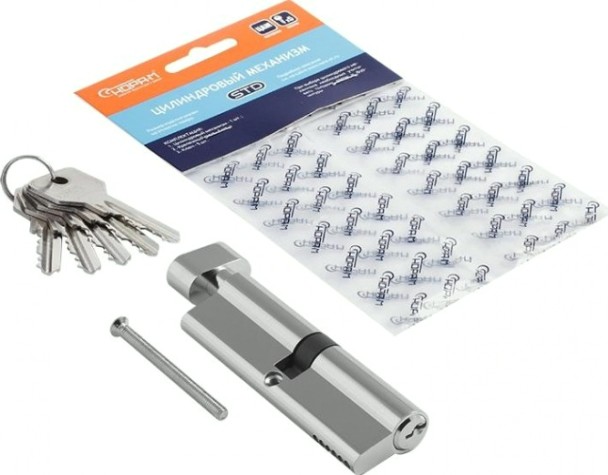 Личинка замка НОРА-М STD Z ЛВ-100 (50-50) с вертушкой "Хром" [19018]