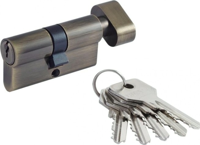 Личинка замка НОРА-М STD Z ЛВ-60 (30-30) с вертушкой "Старая бронза" [15544]