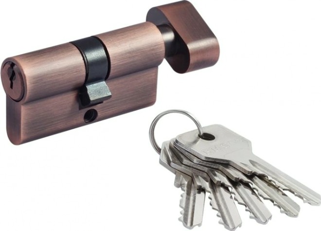 Личинка замка НОРА-М STD Z ЛВ-60 (30-30) с вертушкой "Старая медь" [18502]
