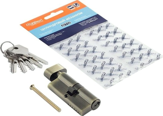 Личинка замка НОРА-М STD Z ЛВ-70 (35-35) с вертушкой "Старая бронза" [16160]