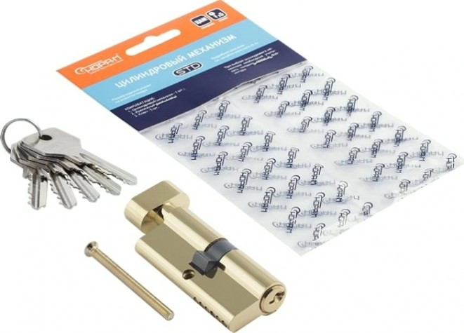 Личинка замка НОРА-М STD Z ЛВ-70 (35-35) с вертушкой "Золото" [15417]