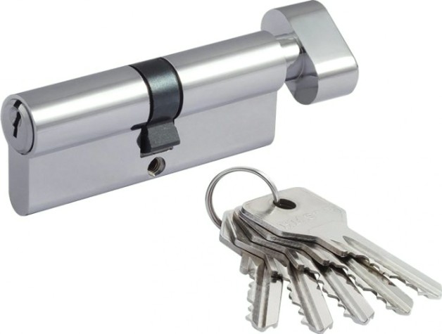 Личинка замка НОРА-М STD Z ЛВ-80 (40-40) с вертушкой "Хром" [15420]