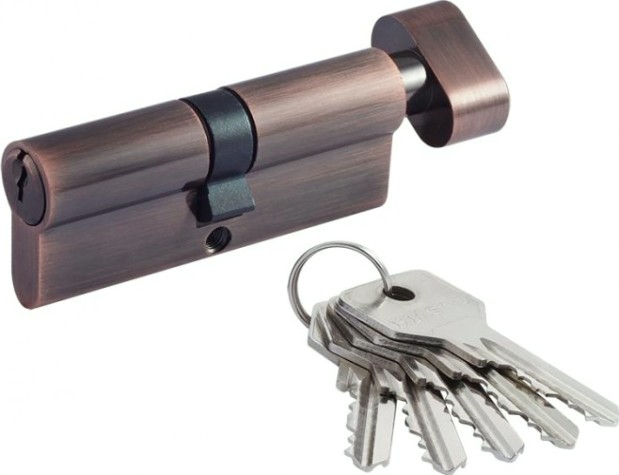 Личинка замка НОРА-М STD Z ЛВ-80 (40-40) с вертушкой "Старая медь" [18666]