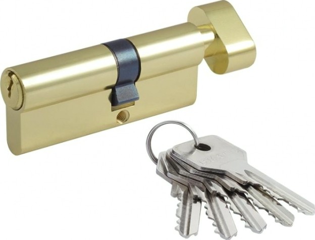 Личинка замка НОРА-М STD Z ЛВ-80 (45-35в) асимметр. с вертушкой "Золото" [16096]