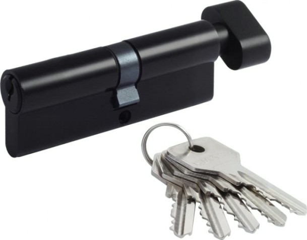 Личинка замка НОРА-М STD Z ЛВ-90 (45-45) с вертушкой "Черная" [19016]