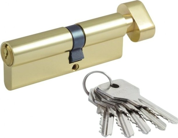 Личинка замка НОРА-М STD Z ЛВ-90 (50-40в) асимметр. с вертушкой "Золото" [16098]