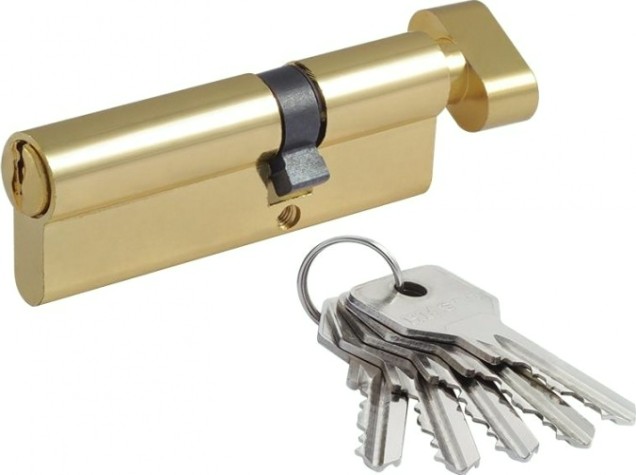 Личинка замка НОРА-М STD Z ЛВ-90 (55-35в) асимметр. с вертушкой "Золото" [15546]