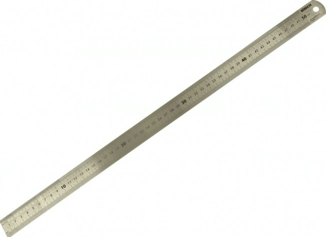 Линейка Biber 40164 500мм нерж. сталь, двухсторонняя шкала [тов-172038]