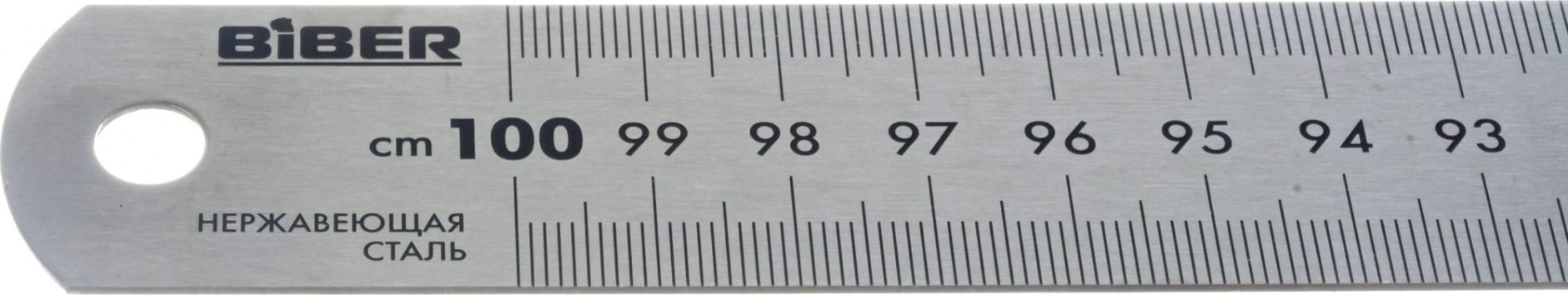 Линейка Biber 40165 1000мм нерж. сталь, двухсторонняя шкала [тов-172039]