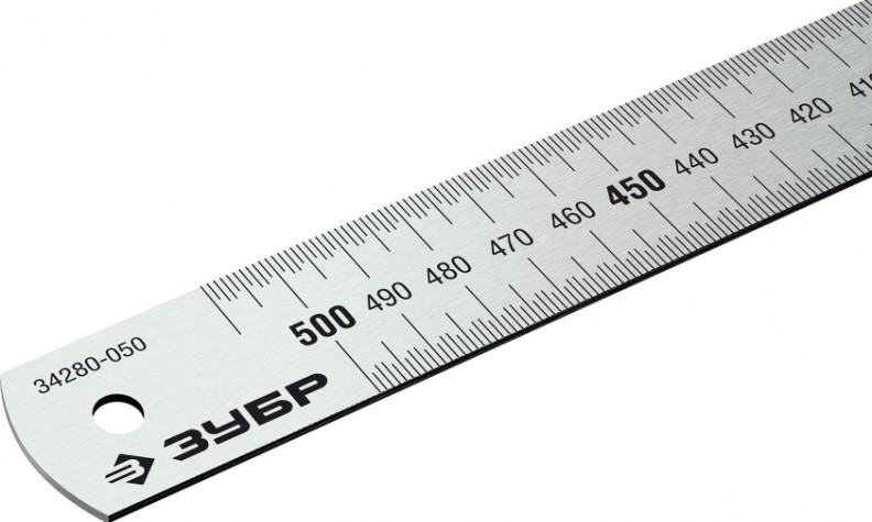 Линейка металлическая ЗУБР Про-50 усиленная, нержавеющая [34280-050]