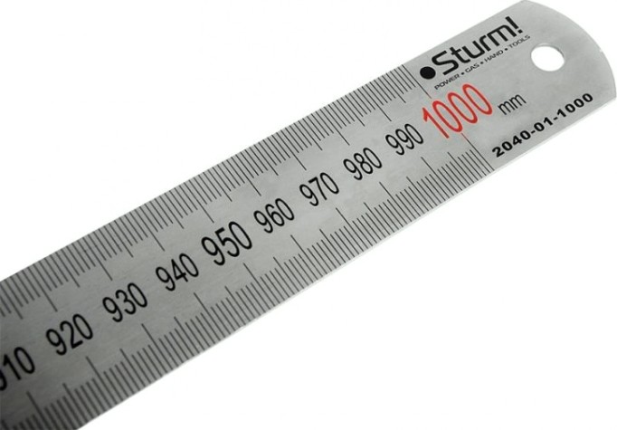 Линейка Sturm 2040-01-1000 металлическая антикор. покрытие
