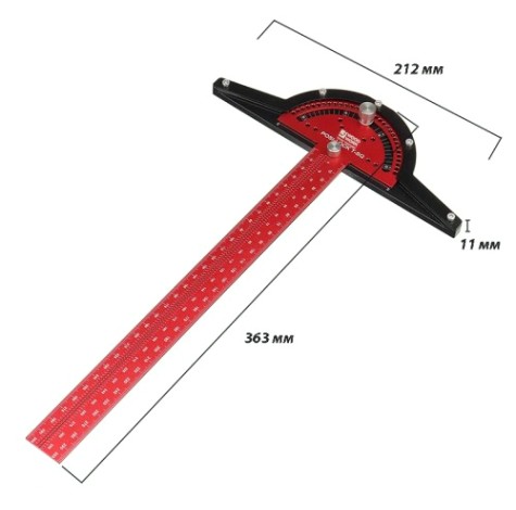 Линейка WOODWORK RUL-300P разметочная профессиональная с транспортиром, 300