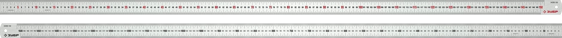 Линейка ЗУБР Про-150 усиленная нержавеющая 1,5 м [34280-150]