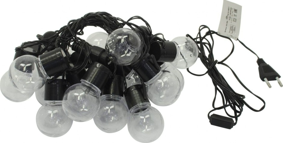 Лофт- гирлянда Neon-Night 5 м черный ПВХ 20 LED, теплый белый [303-066]