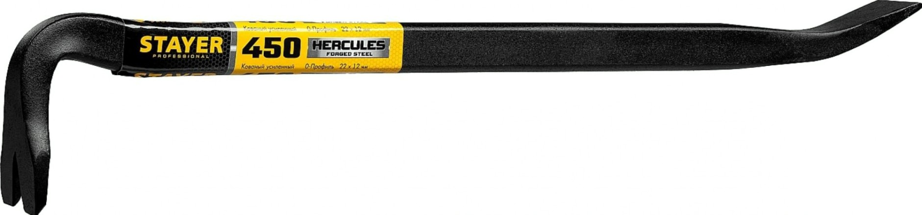 Лом-гвоздодер STAYER HERCULES 450 мм, 22х12 мм, кованый усиленный, [21643-45]