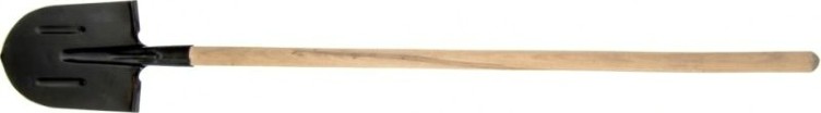 Лопата штыковая 205х275х1400 мм ребра жесткости, деревянный черенок [61413]