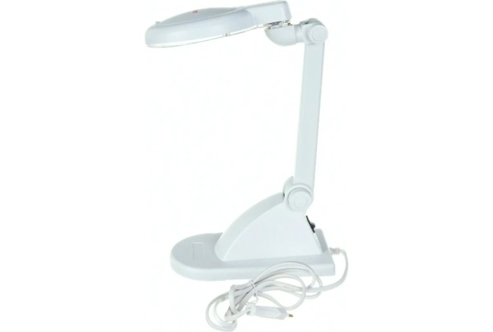 Лупа настольная REXANT 31-0242 3D+12D с подсветкой, ø90мм, белая Лупа настольная REXANT 31-0242 3D+12D с подсветкой, ø90мм, белая