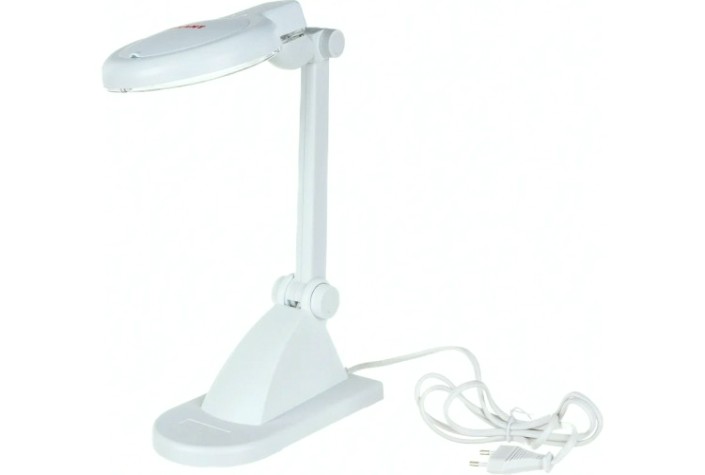 Лупа настольная REXANT 31-0242 3D+12D с подсветкой, ø90мм, белая Лупа настольная REXANT 31-0242 3D+12D с подсветкой, ø90мм, белая