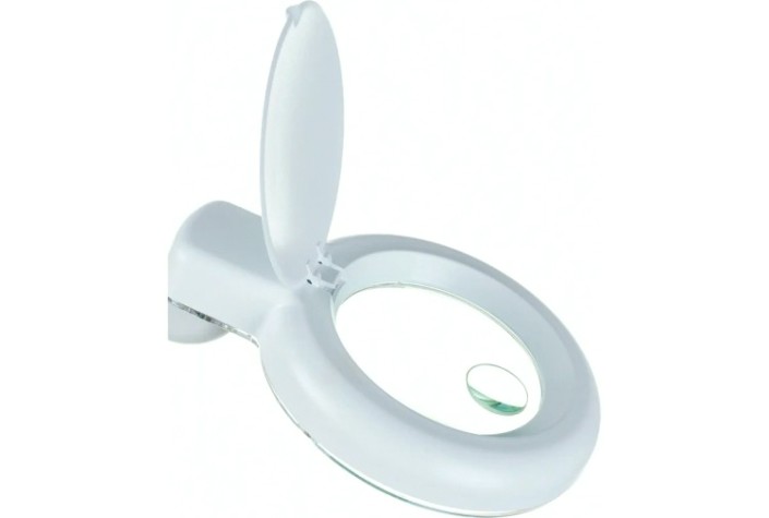 Лупа настольная REXANT 31-0242 3D+12D с подсветкой, ø90мм, белая Лупа настольная REXANT 31-0242 3D+12D с подсветкой, ø90мм, белая