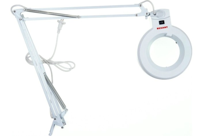 Лупа REXANT 31-0001 на струбцине круглая 3D с подсветкой, ø127мм