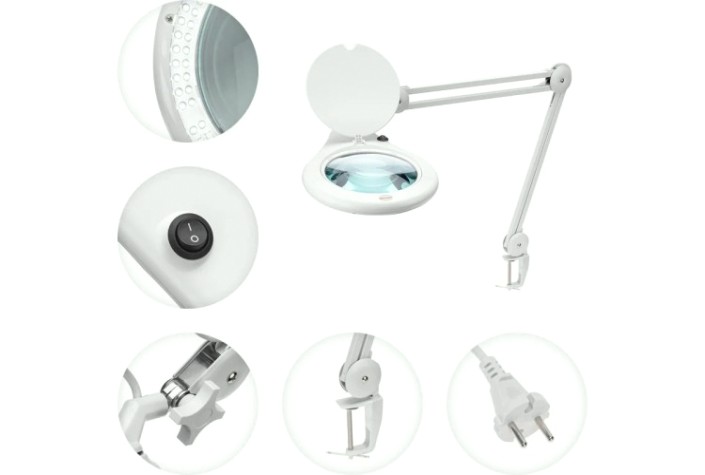 Лупа REXANT 31-0503 на струбцине круглая 5D с подсв. 84SMD LED, ø178мм Лупа REXANT 31-0503 на струбцине круглая 5D с подсв. 84SMD LED, ø178мм