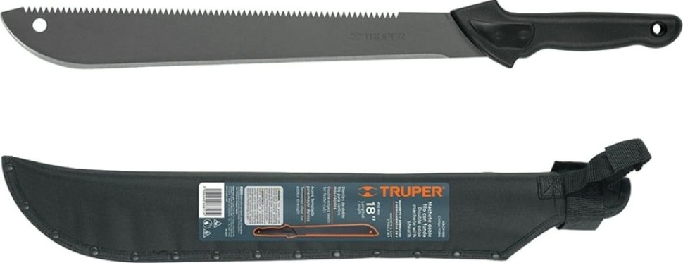Мачете TRUPER MACH-18B двустороннее 450 мм с чехлом [11386]