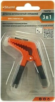 Магнит Sturm 7068PBH держатель кистей, с открывалкой банок Магнит Sturm 7068PBH держатель кистей, с открывалкой банок