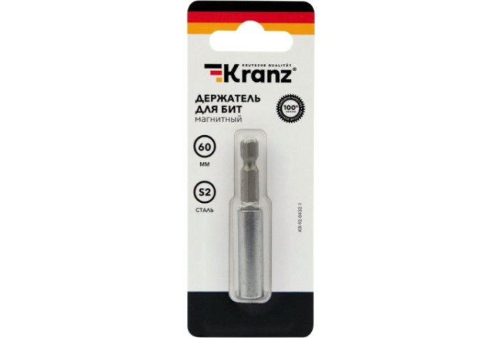 Магнитный держатель Kranz KR-92-0432-1 для бит 60 мм Магнитный держатель Kranz KR-92-0432-1 для бит 60 мм