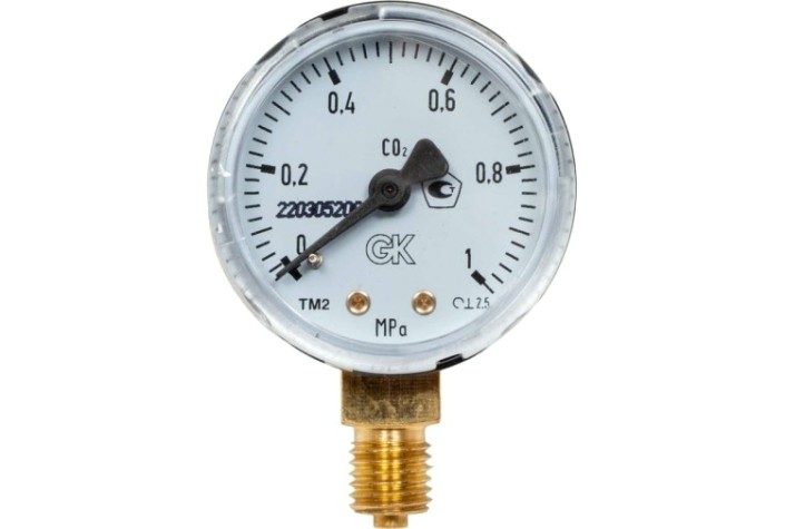 Манометр газовый KRASS ТМ-2 1,0 МПа, 50 мм, М12х1,5, ПОВЕРЕННЫЙ [2190103PV]