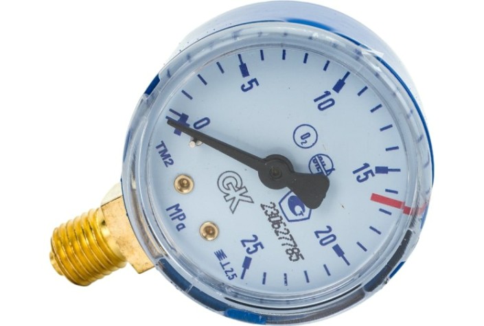 Манометр кислородный KRASS ТМ-2 25,0 МПа, 50 мм, М12х1,5, ПОВЕРЕННЫЙ [2190107PV]