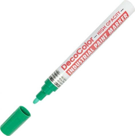 Маркер Marvy Uchida Deco Color Industrial цвет зеленый, металлический корпус [MAR728/4]