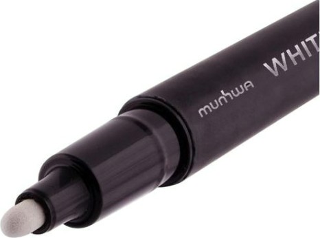 Маркер перманентный Munhwa 2-4мм белый, пулевидный [WPMM-05]