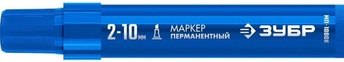Маркер перманентный ЗУБР МП-1000К 2-10 мм, клиновидный, синий [06333-7]