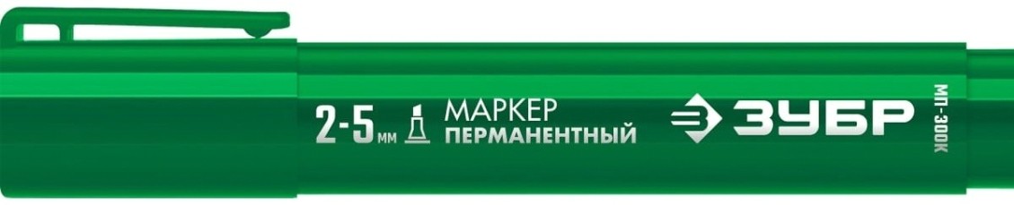 Маркер перманентный ЗУБР МП-300К 2-5 мм, клиновидный, зеленый [06323-4]