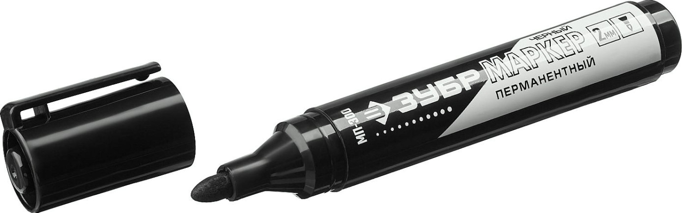 Маркер строительный перманентный ЗУБР МП-300 черный заостренный наконечник [06322-2]