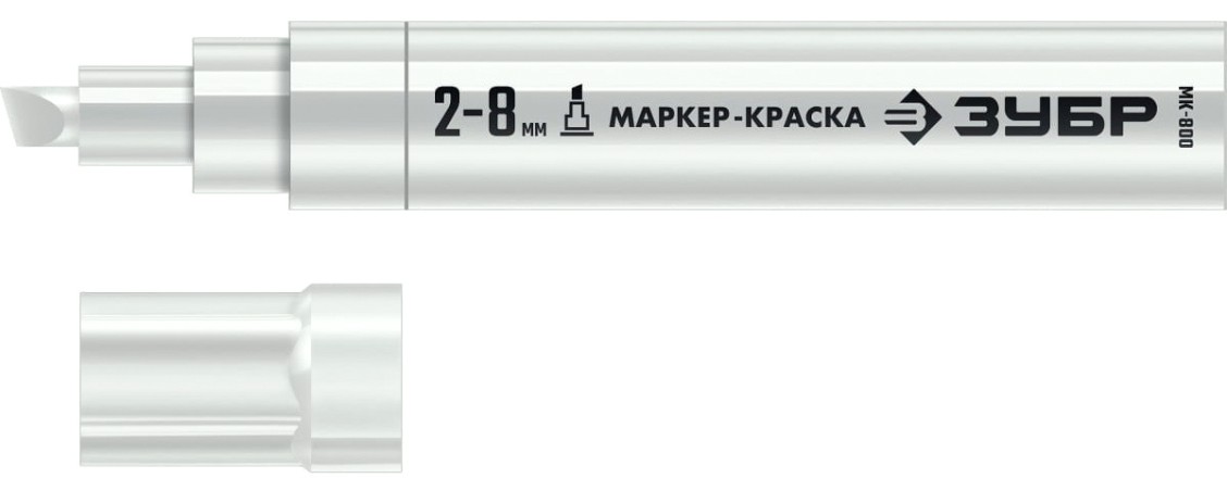 Маркер ЗУБР 06327-8 МК-800 2-8 мм, клиновидный, белый, экстрабольшой о