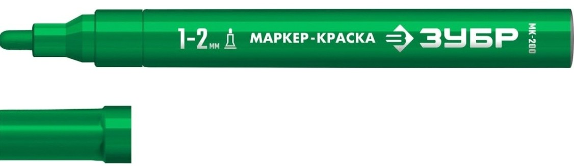 Маркер ЗУБР МК-200 1 мм, круглый, зеленый [06326-4]