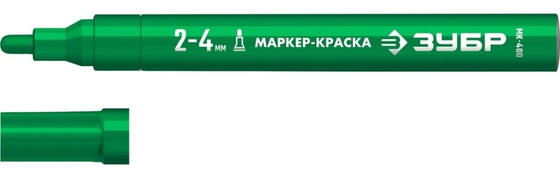 Маркер ЗУБР МК-400 2-4 мм, круглый, зеленый [06325-4]