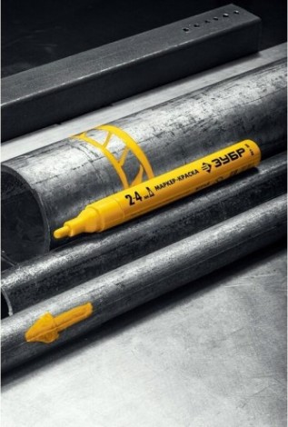 Маркер ЗУБР ПРОФЕССИОНАЛ мк-400 желтый, 2-4 мм круглый наконечник [06325-5]