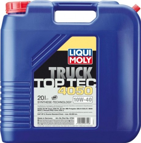 Масло дизельное LIQUI MOLY SAE 10W40 Top Tec Truck 4050 20 л 3794 синтетическое [3794]