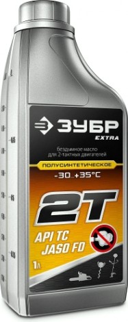 Масло для 2-тактных двигателей ЗУБР EXTRA 2Т полусинтетическое 1 л. [70601-1]