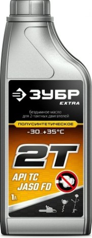 Масло для 2-тактных двигателей ЗУБР EXTRA 2Т полусинтетическое 1 л. [70601-1]