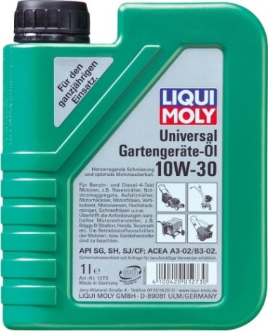Масло для 4-тактных бензиновых двигателей LIQUI MOLY SAE 10W30 U-Gartengerate-Oil 1 л 8037/1273 [8037/1273]