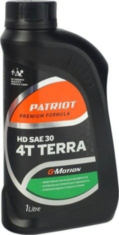Масло для 4-тактных бензиновых двигателей PATRIOT G-Motion SAE 30 HD 4Т TERRA 1 л [850030400]