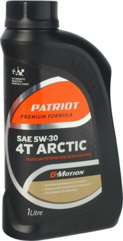 Масло для 4-тактных бензиновых двигателей PATRIOT G-Motion SAE 5W30 4Т ARCTIC полусинт. 1 л [850030100]
