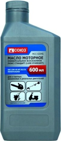 Масло для 4-тактных бензиновых двигателей СОЮЗ МСС-0204Б SAE-15W40 0.6л