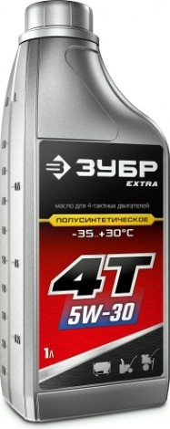 Масло для 4-тактных бензиновых двигателей ЗУБР EXTRA 4Т-5W30 полусинтетическое 1 л. [70612-1]