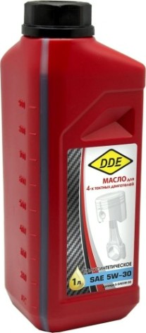 Масло для 4-тактных двигателей DDE SAE 5W30 1 л полусинтетическое [S-SAE5W-30]